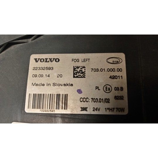 LEFT FOG LIGHT LAMP VOLVO truck FH euro 6 used