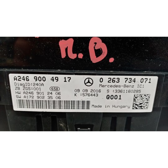 QUADRO STRUMENTI MERCEDES-BENZ Classe B (W246) 2014>2019 usato