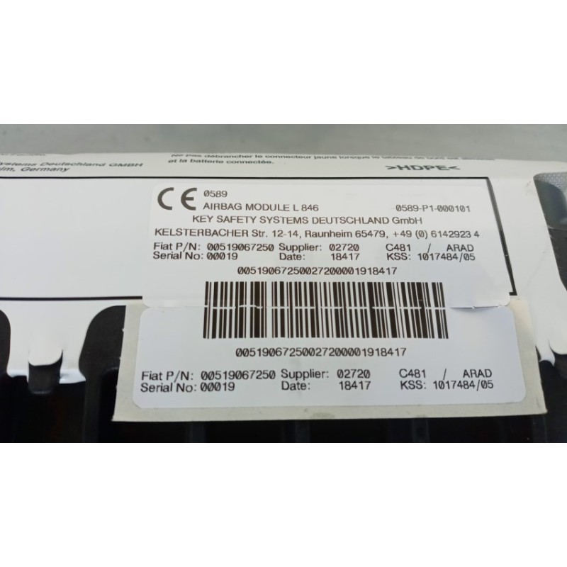 LANCIA KIT AIR BAG LANCIA Ypsilon 2015> usato