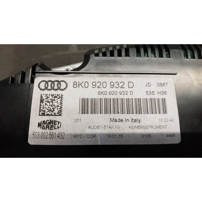 AUDI INSTRUMENT PANEL AUDI A4 2011>2015 used