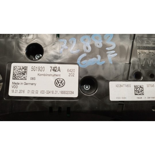 INSTRUMENT PANEL VOLKSWAGEN Golf 7 2012>2016 used