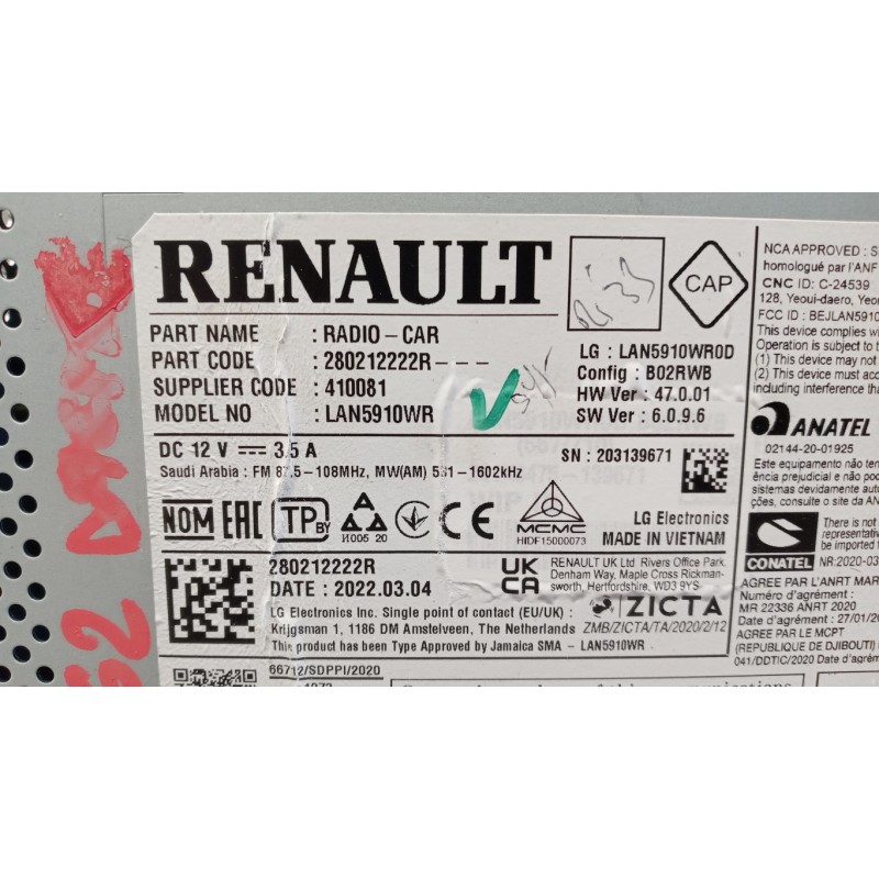 DACIA CAR RADIO DACIA Sandero 2020> used