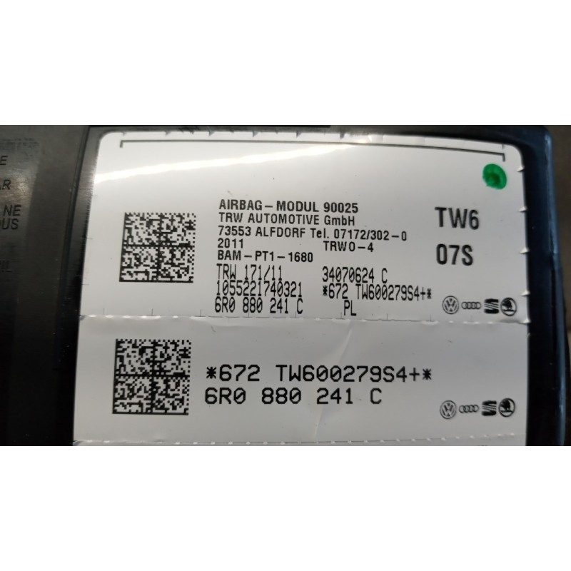 VOLKSWAGEN AIR BAG LATERALE SINISTRO VOLKSWAGEN Polo 2009>2014 usato