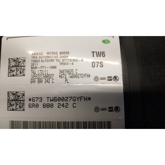 AIR BAG LATERALE DESTRO VOLKSWAGEN Polo 2009>2014 usato