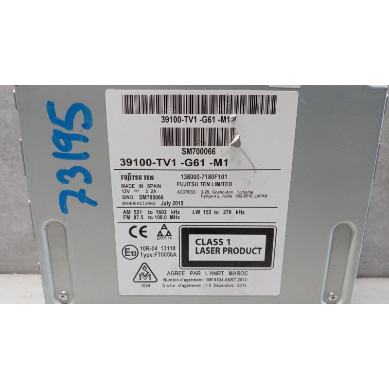 HONDA CAR RADIO HONDA Civic (X) 2015> used