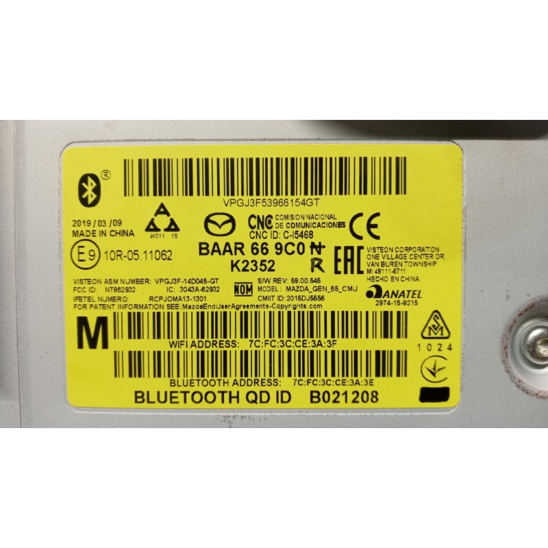 MAZDA CAR RADIO MAZDA CX-3 2018> used