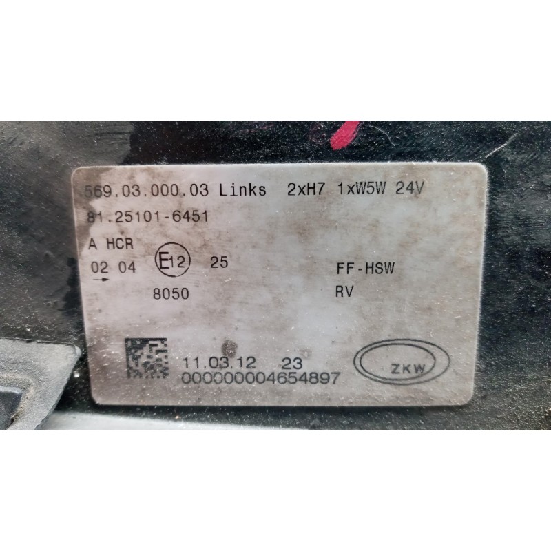 MAN FRONT LEFT FLASHLIGHT  MAN TG-A 2000>2007 used