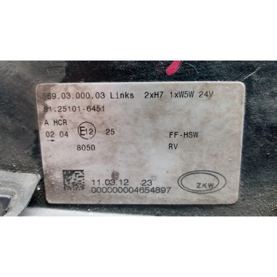 FARO ANTERIORE SINISTRO MAN TG-A 2000>2007 usato