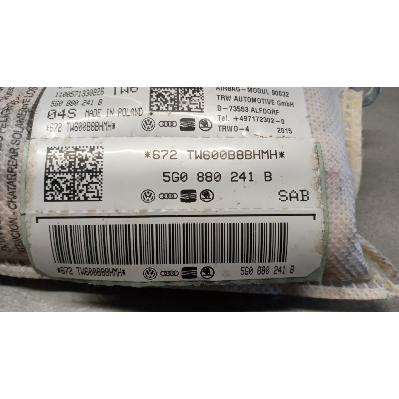 VOLKSWAGEN AIR BAG LATERALE SINISTRO VOLKSWAGEN Golf 7 2012>2016 usato