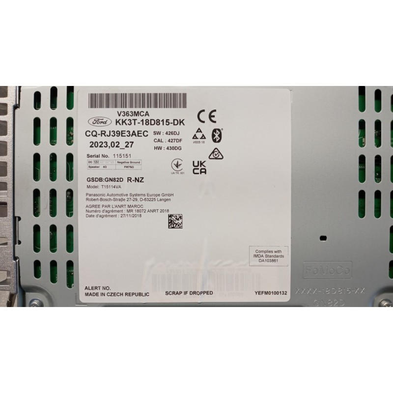 FORD van CAR RADIO FORD van Transit 2019> used