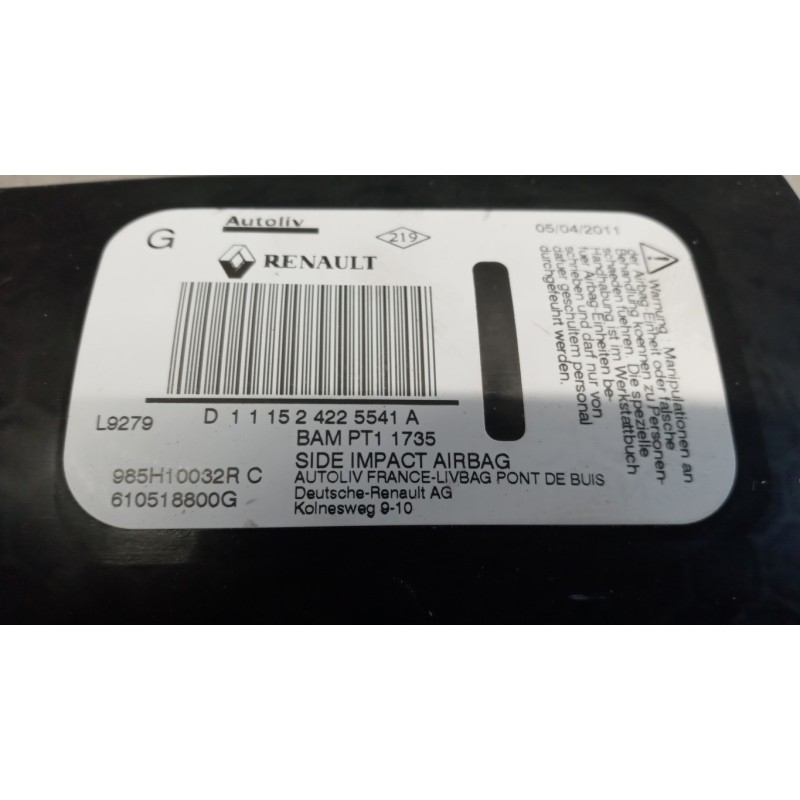 RENAULT AIR BAG LATERALE SINISTRO RENAULT Megane 2008>2012 usato