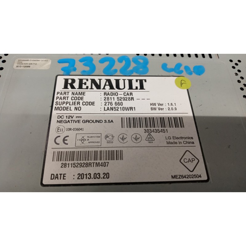 RENAULT AUTORADIO RENAULT Clio 2012>2016 usato