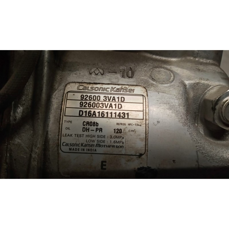 NISSAN AIR CONDITIONER COMPRESSOR NISSAN Micra 2014 >2017 used