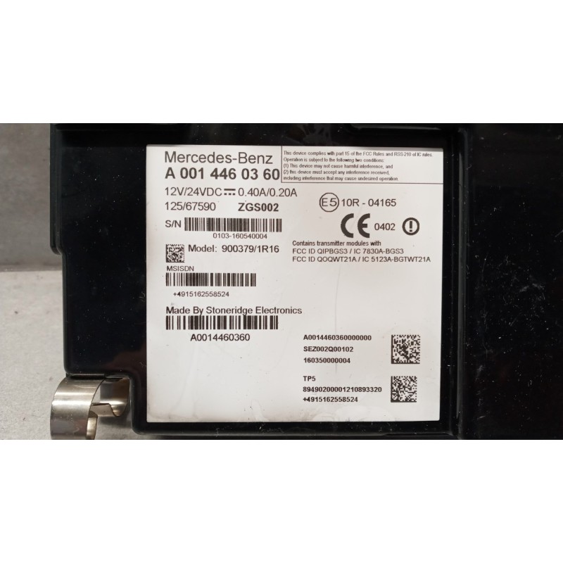 MERCEDES-BENZ truck VARIOUS CONTROL UNITS  MERCEDES-BENZ truck Actros euro 6 2014>2021 used