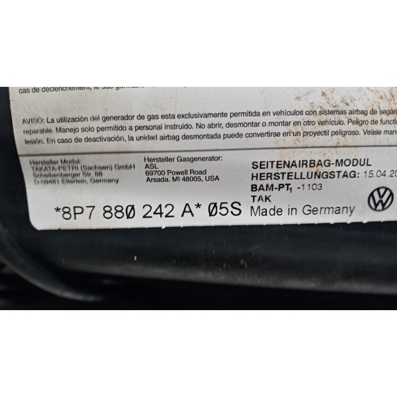 AUDI CURTAIN AIRBAG RIGHT  AUDI A3 cabrio 2008>2012 used