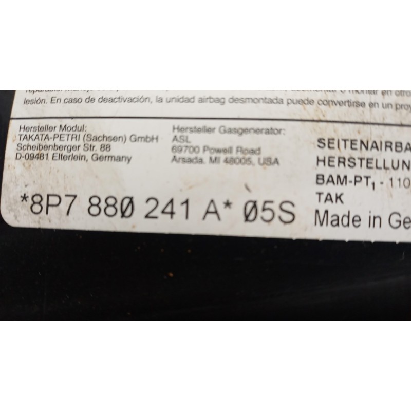 AUDI AIR BAG LATERALE SINISTRO AUDI A3 cabrio 2008>2012 usato