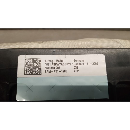 PASSENGER AIR BAG  VOLKSWAGEN Golf 6 2008>2012 used