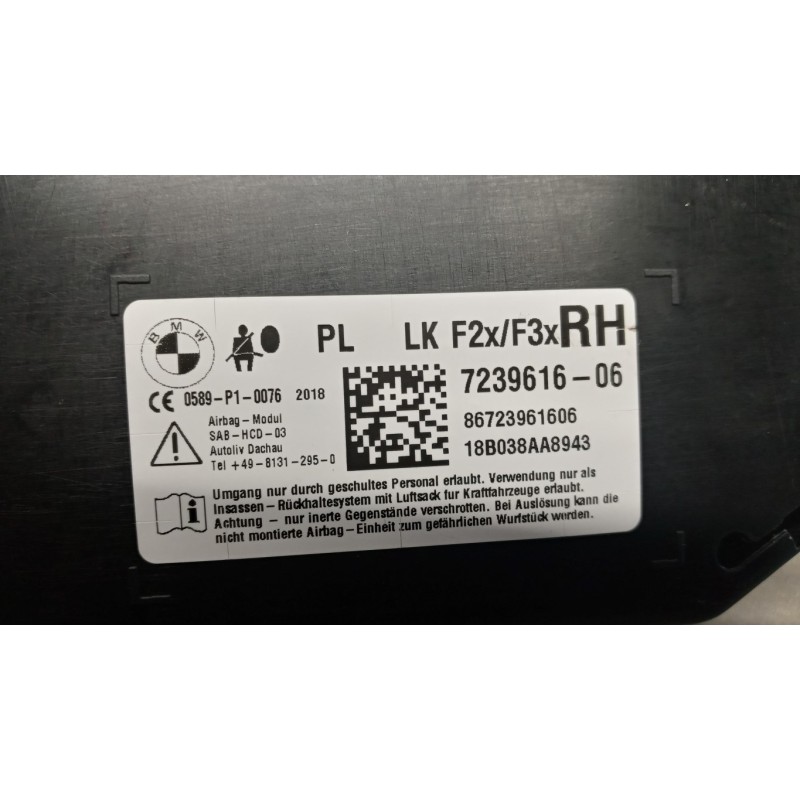 BMW AIR BAG LATERALE DESTRO BMW Serie 1 (F20) 2011> usato
