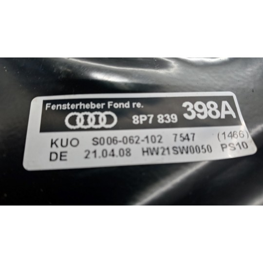 BACK RIGHT POWERED WINDOWS AUDI A3 cabrio 2008>2012 used