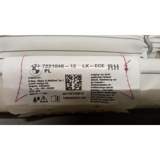 RIGHT ROOF AIR BAG BMW Serie 1 (F20) 2011> used