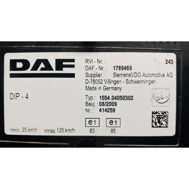 DAF QUADRO STRUMENTI DAF XF105 usato