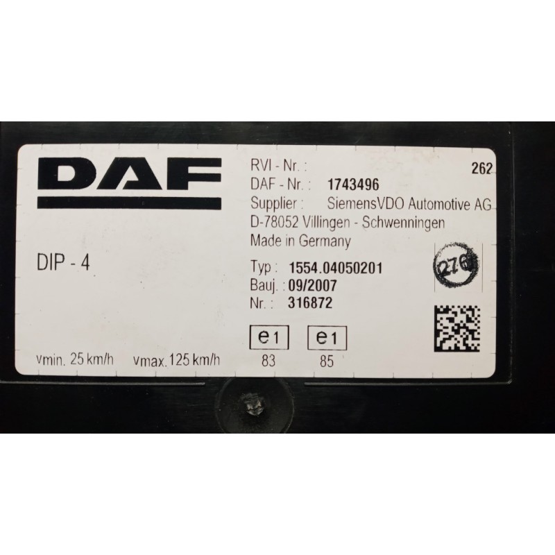 DAF INSTRUMENT PANEL DAF XF105 used