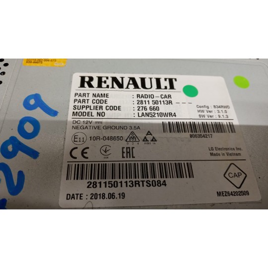 AUTORADIO RENAULT Clio 2016>2019 usato