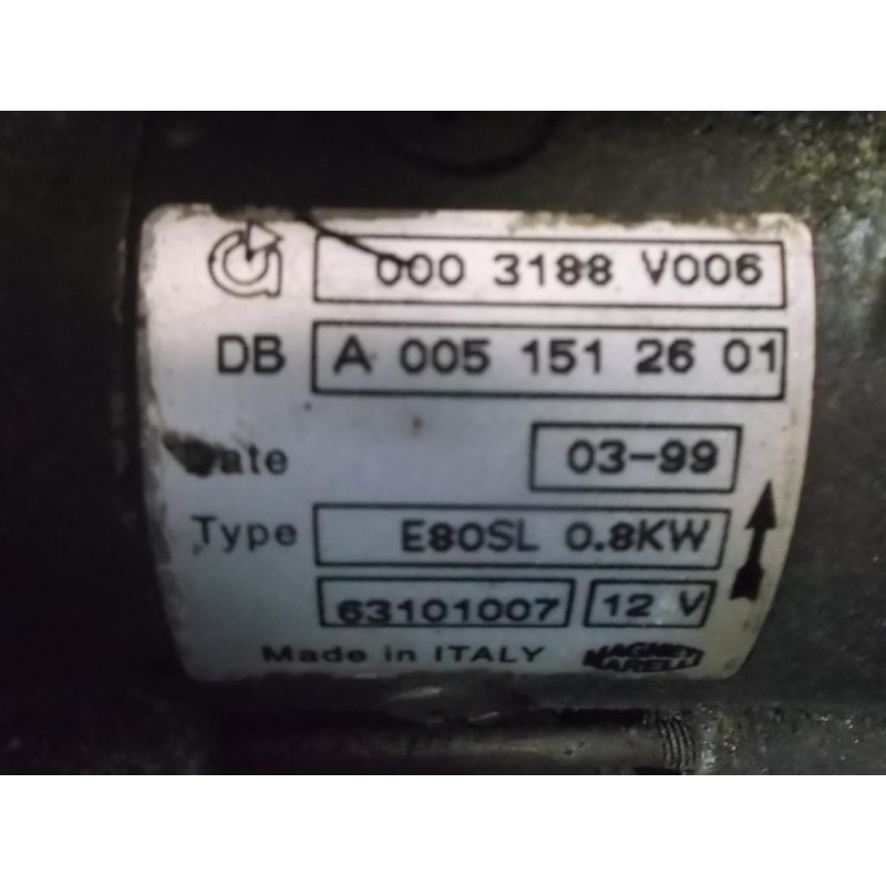 SMART STARTER MOTOR SMART City Coupé e Cabrio 1998>2003 used
