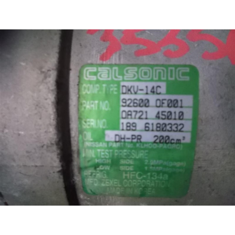 NISSAN AIR CONDITIONER COMPRESSOR NISSAN Terrano 1999>2003 used