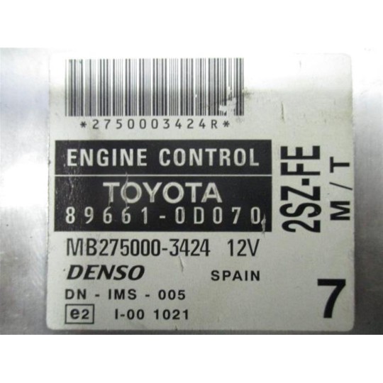 ENGINE UNIT TOYOTA Yaris 2003>2005 used