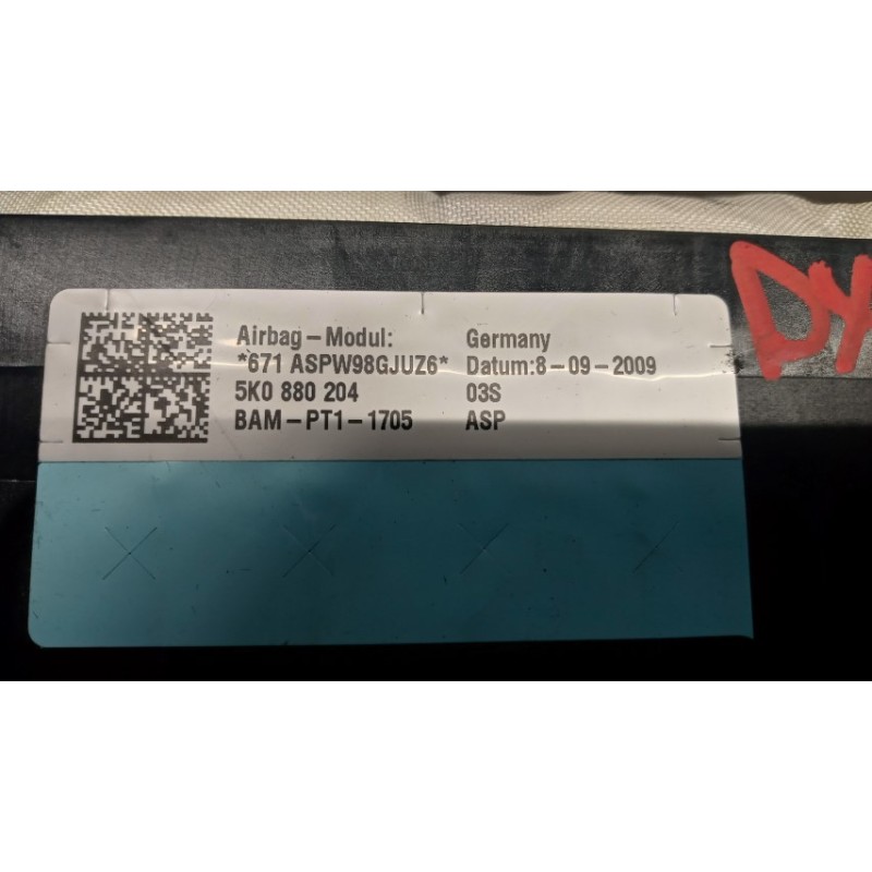 VOLKSWAGEN KIT AIR BAG VOLKSWAGEN Golf 6 2008>2012 usato