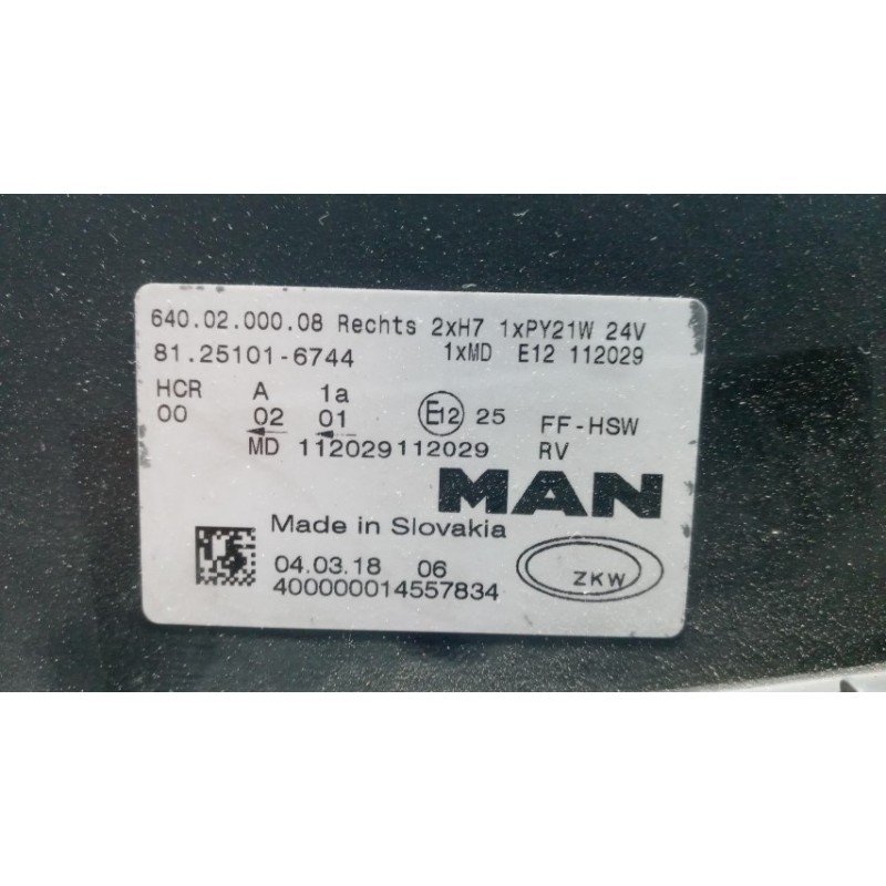 MAN RIGHT HEADLIGHT MAN TGS used