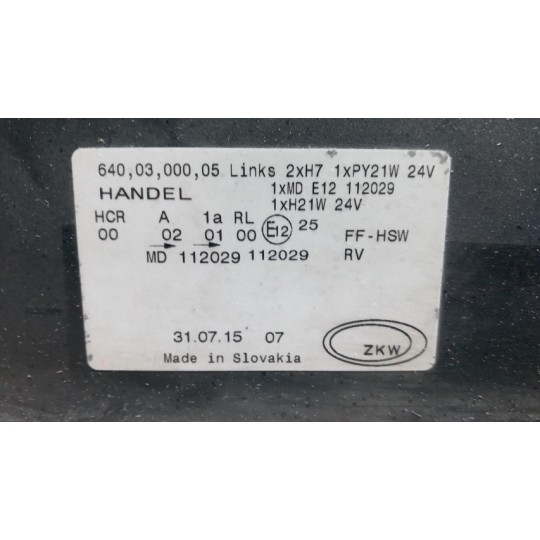 FRONT LEFT FLASHLIGHT  MAN TGS used