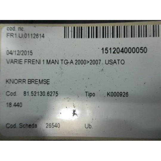 VARIOUS BRAKE 1  MAN TG-A 2000>2007 used