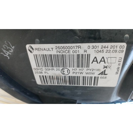 FRONT LEFT FLASHLIGHT  RENAULT Megane 2008>2012 used