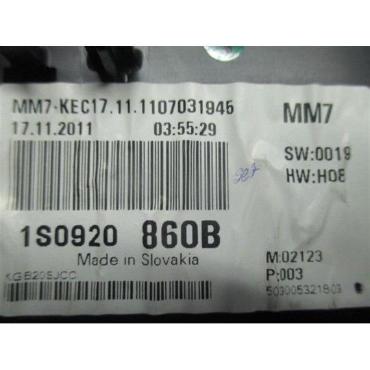 QUADRO STRUMENTI VOLKSWAGEN Up 2011>2016 usato