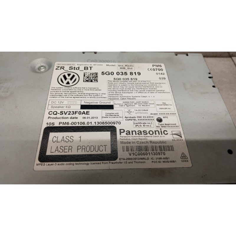 VOLKSWAGEN CD CHANGER  VOLKSWAGEN Golf 7 2012>2016 used