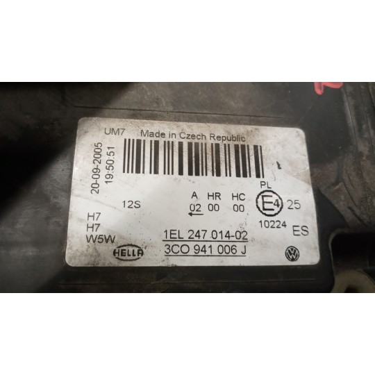 RIGHT HEADLIGHT VOLKSWAGEN Passat 2005>2010 used