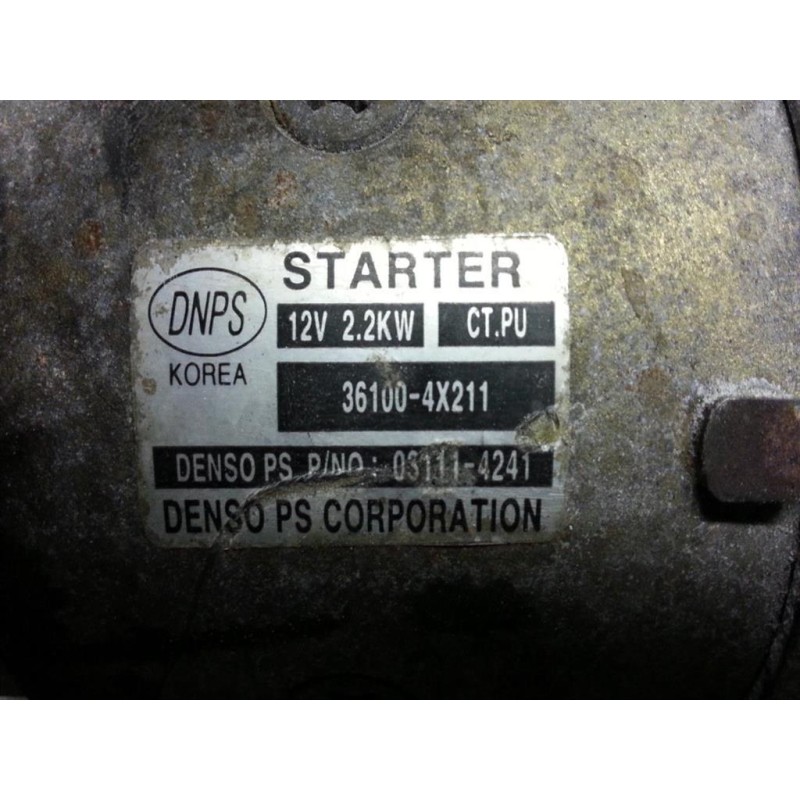 HYUNDAI STARTER MOTOR HYUNDAI Terracan 2004> used