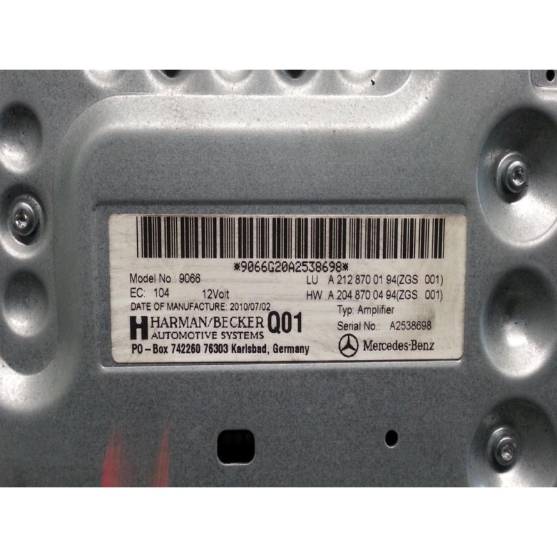 MERCEDES-BENZ VARIOUS CONTROL UNITS  MERCEDES-BENZ Classe E (W/S212) 2009>2012 used