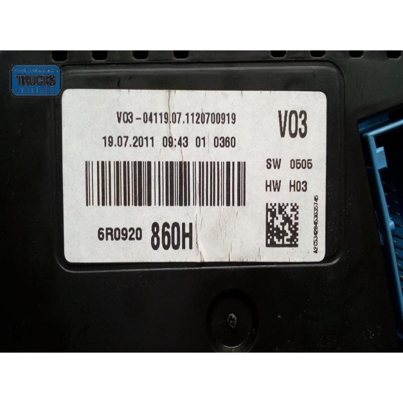 VOLKSWAGEN INSTRUMENT PANEL VOLKSWAGEN Polo 2009>2014 used