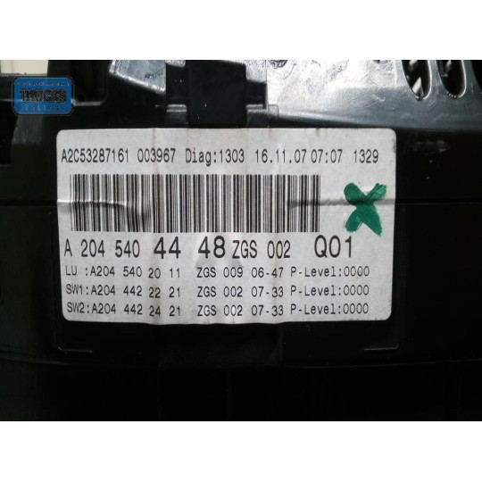 QUADRO STRUMENTI MERCEDES-BENZ Classe C (W204) 2007>2011 usato