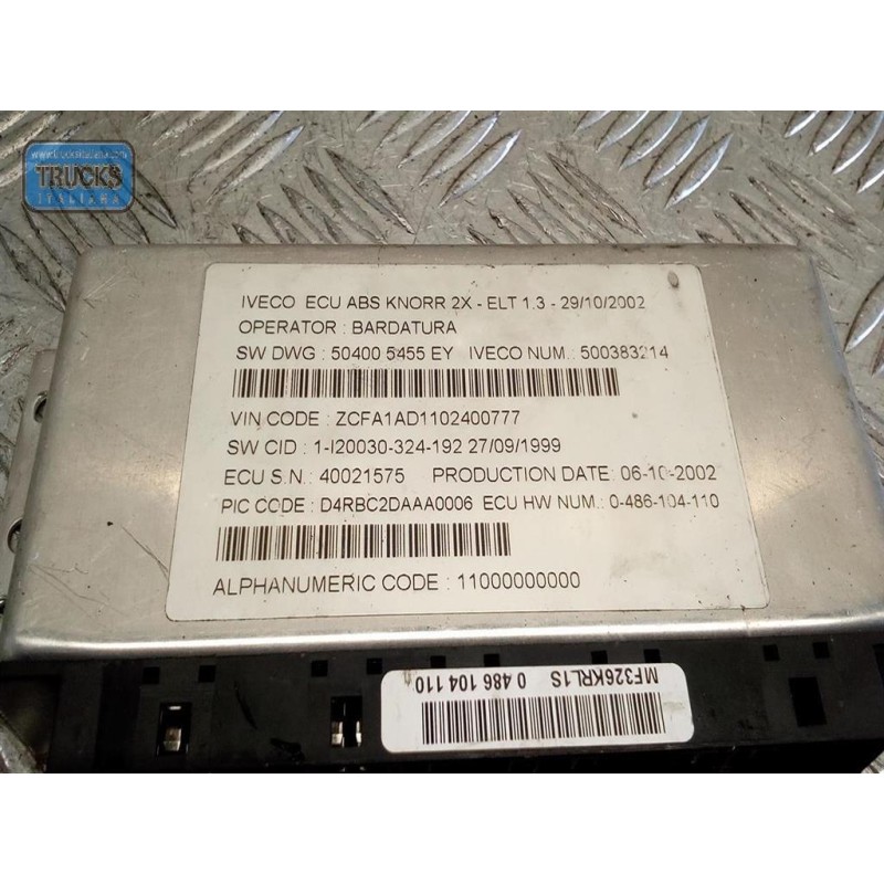 IVECO VARIOUS CONTROL UNITS A  IVECO EUROCARGO 2000>2005  used
