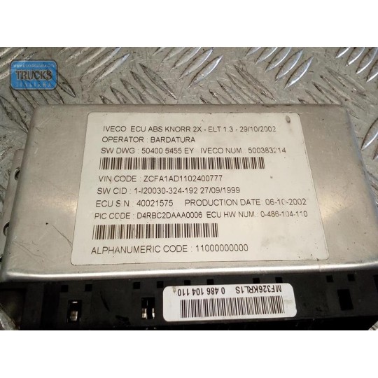VARIOUS CONTROL UNITS A  IVECO EUROCARGO 2000>2005  used