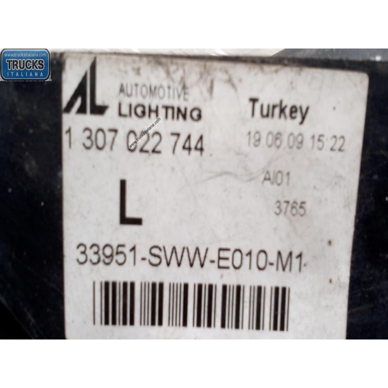 HONDA LEFT FOG LIGHT LAMP HONDA CR-V 2007>2012 used