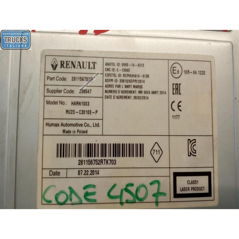 RENAULT CAR RADIO RENAULT Captur 2013>2017 used