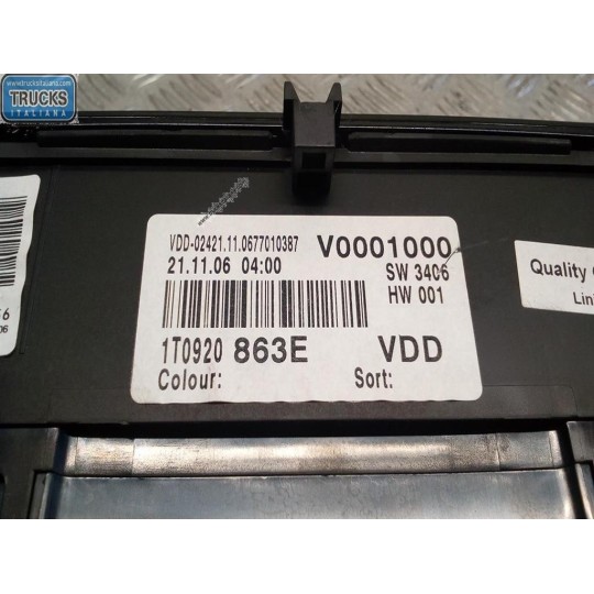 INSTRUMENT PANEL VOLKSWAGEN Touran 2007>2010 used