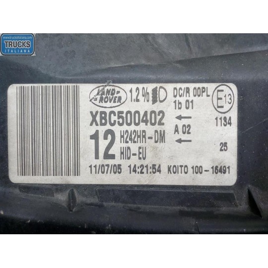 RIGHT HEADLIGHT XENO LAMP  LAND ROVER Discovery  2004>2009 used