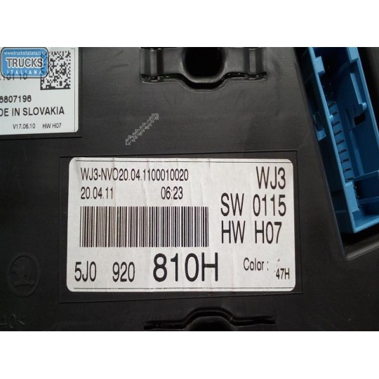 INSTRUMENT PANEL SKODA Roomster 2010>2015 used