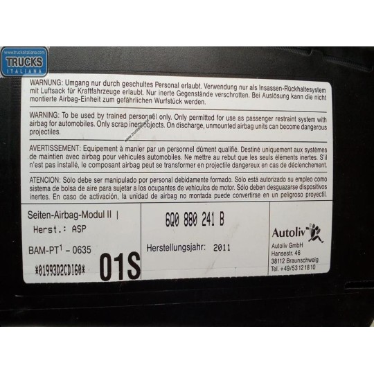 AIR BAG LATERALE SINISTRO SKODA Roomster 2010>2015 usato